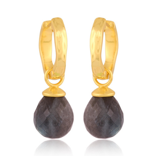 Wave Hoop Pendant Earrings - 2 colours