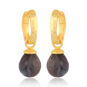 Wave Hoop Pendant Earrings - 2 colours