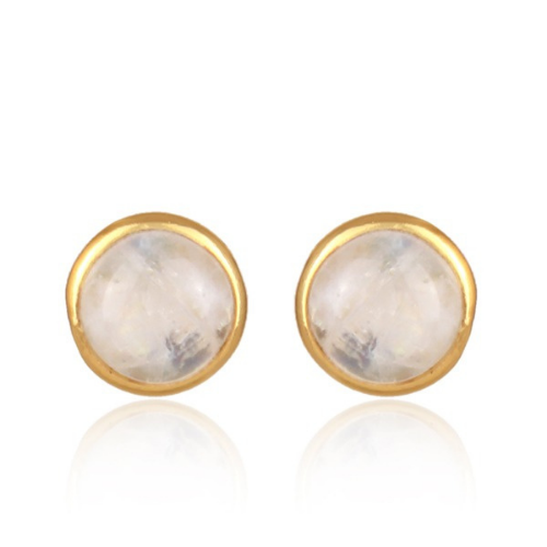 Azure medium studs moonstone