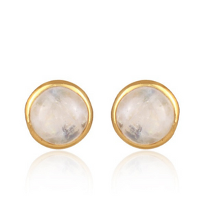 Azure medium studs moonstone