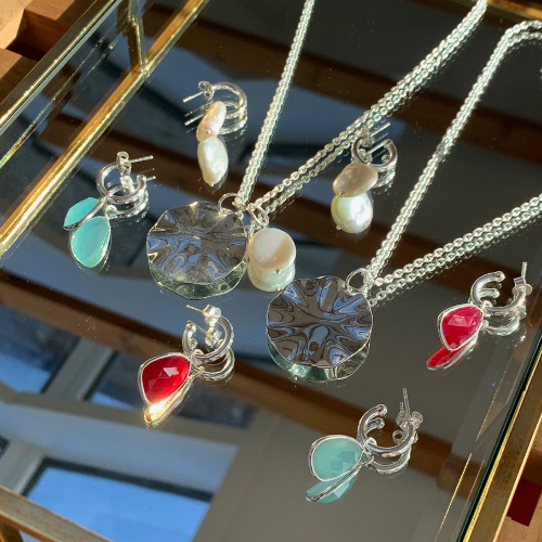Plain Wave Pendant Necklace - Sterling Silver