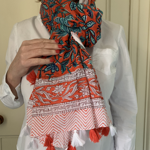 Cotton Scarf/Sarong with Tassels