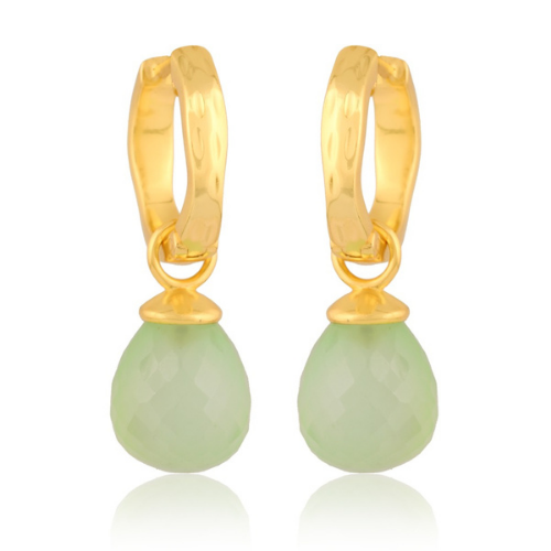 Wave Hoop Pendant Earrings - 2 colours