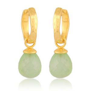 Wave Hoop Pendant Earrings - 2 colours
