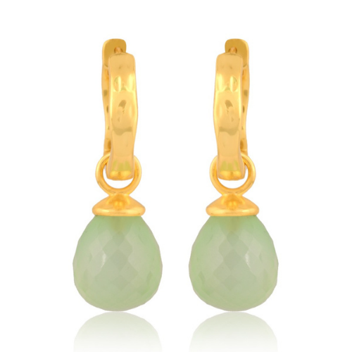Wave Hoop Pendant Earrings - 2 colours