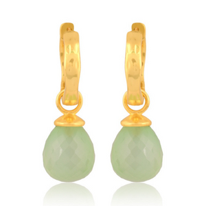 Wave Hoop Pendant Earrings - 2 colours