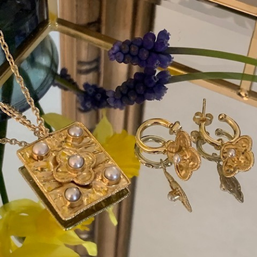 Sahara Hoop Pendant Earrings - 2 colours (Gold Plated)