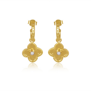 gold plated pearl earrings