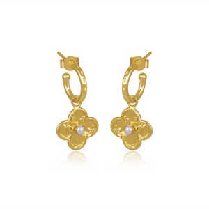 Sahara Hoop Pendant Earrings - 2 colours (Gold Plated)
