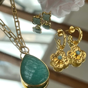 Sahara Hoop Pendant Earrings - 2 colours (Gold Plated)