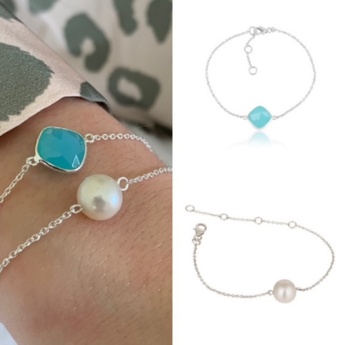 Aqua Chalcedony Bracelet