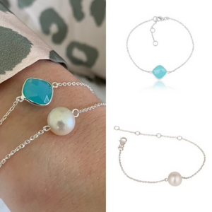 Aqua Chalcedony Bracelet