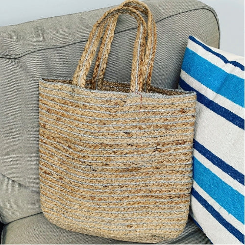 Striped Jute Bag