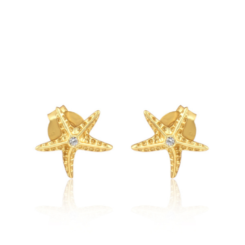 Starfish with CZ Stud Earrings