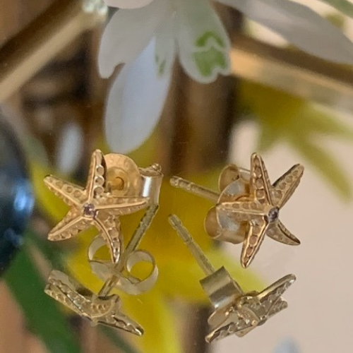 Starfish with CZ Stud Earrings