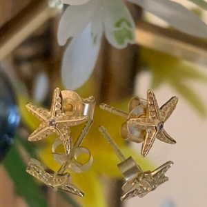 Starfish with CZ Stud Earrings