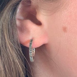 Sky Blue Topaz Hoop Stud Earrings
