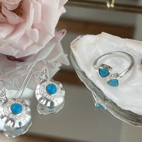 Porto sterling silver pendant earrings - 2 colours