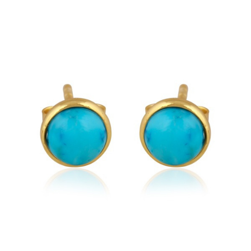 Azure medium stud earrings - Lapis Lazuli, Moonstone or Turquoise