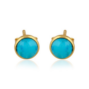 Azure medium stud earrings - Lapis Lazuli, Moonstone or Turquoise