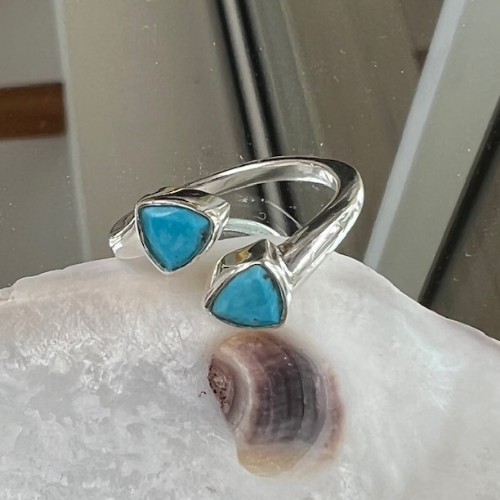 Wave Adjustable Duo Ring in Sterling Silver - 2 colours