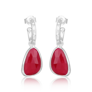 Wave Pendant Earrings - Sterling Silver - 2 colours