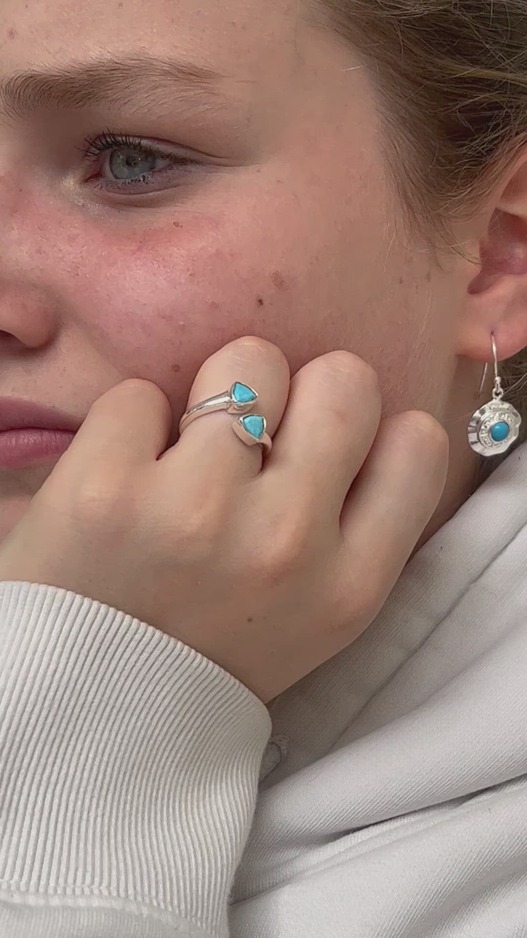Wave Adjustable Duo Ring in Sterling Silver - 2 colours